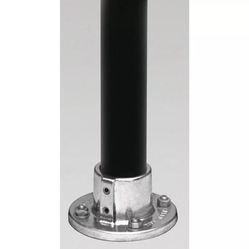 1 1/2 in Structural Pipe Fitting, Round Base Flange, Aluminum, 32510 lb Tensile Strength
