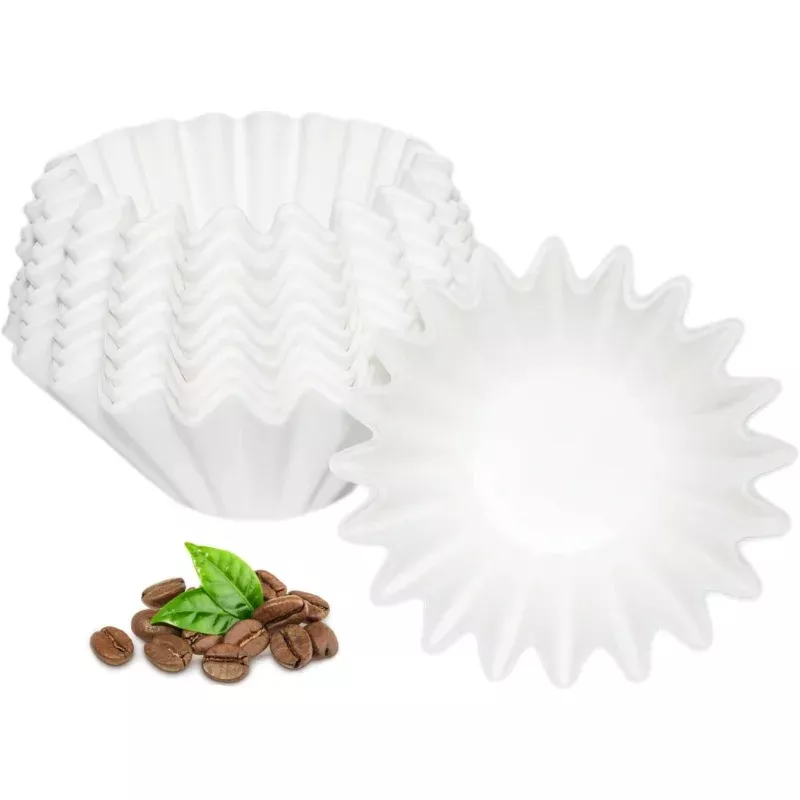 1-2 Cup White Coffee Filters, 100 Count Unbleached Basket Coffee Filter Paper for Miniature Mr Coffee, Small Coffee Maker, Single Serve Coffee Pot Default