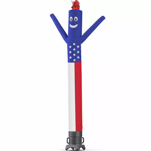 10 Foot Inflatable Nylon Silk American Flag Sky Dancer with Fan Blower