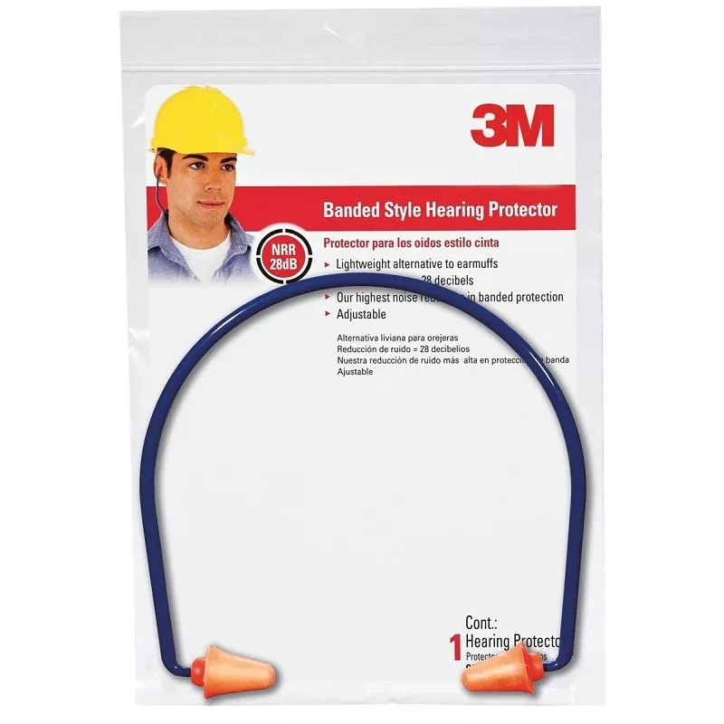 3M TEKK Protection 90537-80025T Banded Hearing Protector, 28 dB NRR