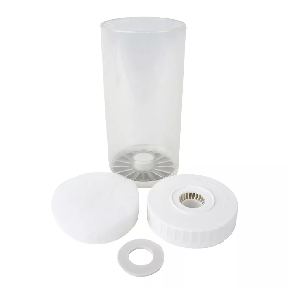 4-1/2" x 10" Refillable Empty Cartridge Clear Body, White Cap
