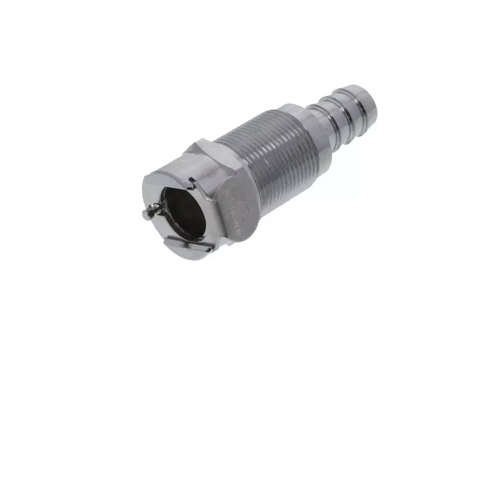 75700 NSF Non-Valved Panel Mount Hose Barb Coupling Body 3/8 ID Barb