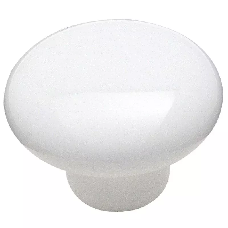 Amerock Allison Value Series 217WHT Cabinet Knob, 11/16 in Projection, Traditional, 1-1/2 in, Ceramic