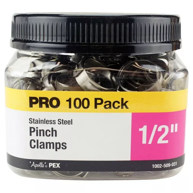 Apollo PXPC12100JR Pinch Clamp, 1/2 in, Stainless Steel