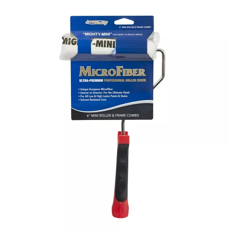 Arroworthy Barracuda Series 611B-MFR3C Rod Frame and Mini Cover, 3/8 in Nap, Microfiber Cover, 6 in L Roller