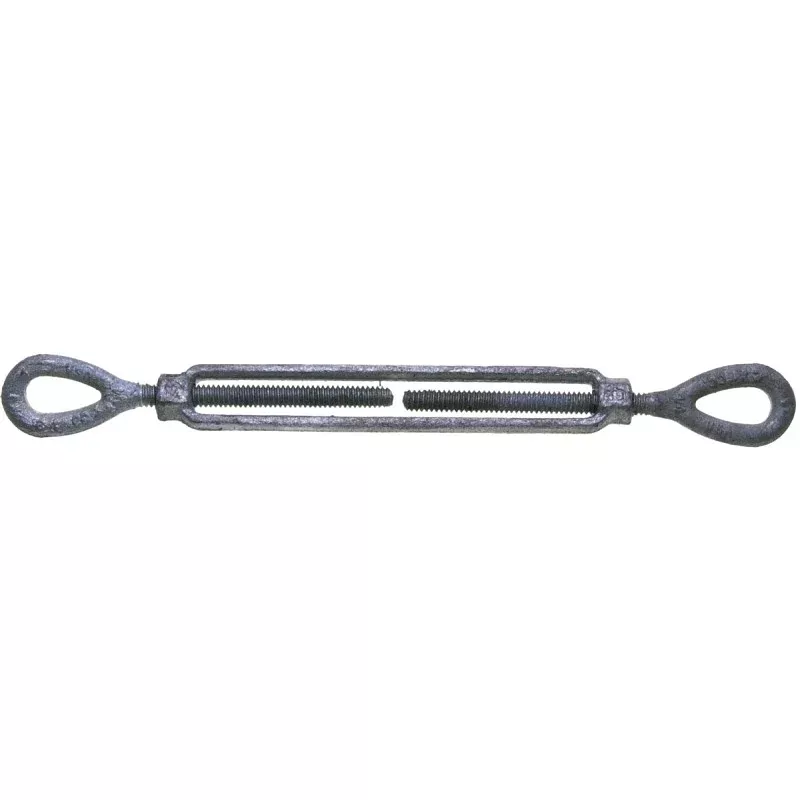 Baron 15-1/2X12 Turnbuckle, 2200 lb Working Load, 1/2 in Thread, Eye, Eye, 12 in L Take-Up, Galvanized Steel