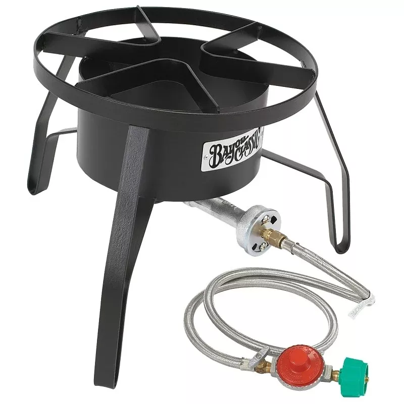 Bayou Classic SP10 Cooker, 1-Burner, LPG, 55,000 Btu, Manual Ignition, Steel