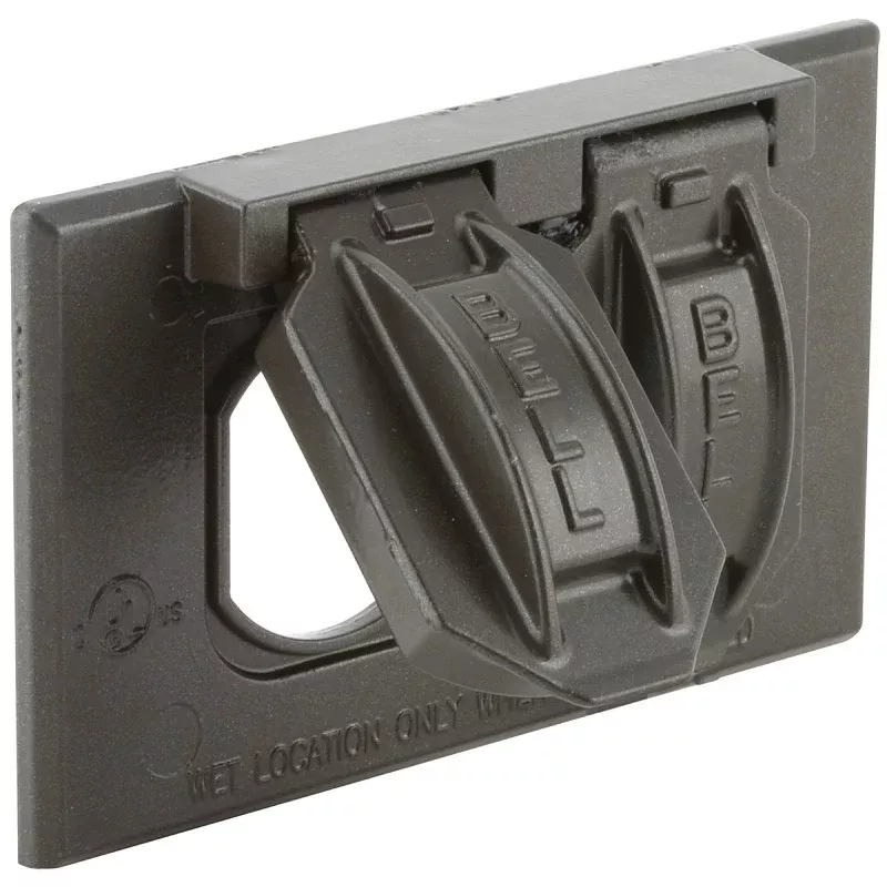 Bell Outdoor 5180 Series 5180-2 Weatherproof Flip Cover, 4.563 in W, 1-Gang, Aluminum, Bronze, Powder-Coated
