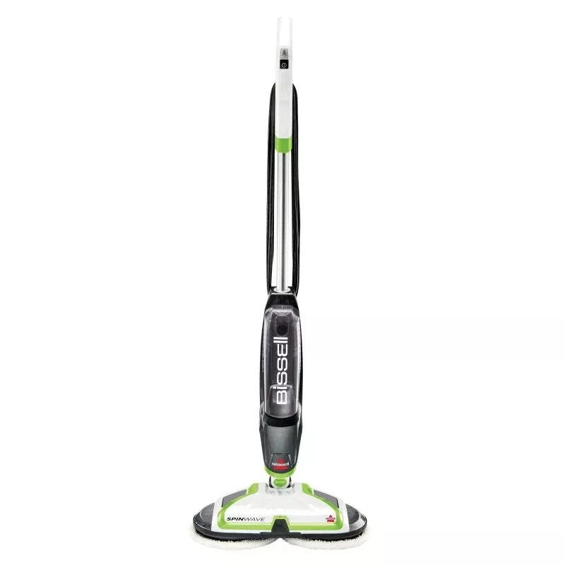 Bissell 2039A Hard Floor Spin Mop, 28 oz Solution Tank, 14 in W Cleaning Path, ChaCha Lime Accents/White