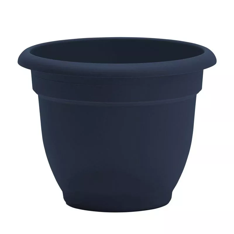 Bloem Ariana Series AP0870 Planter, 8 in Dia, Resin, Navy