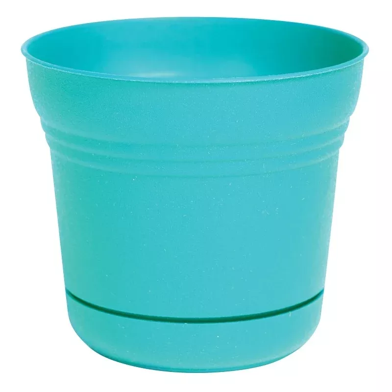 Bloem SP1027 Planter, 8-1/2 in H, 10 in W, Bell, Plastic, Teal, Matte