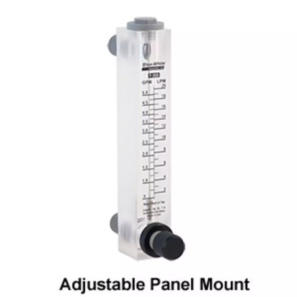 Blue White F-550 Panel Mount Rotameter Adjustable Valve