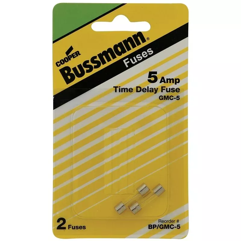 Bussmann BP/GMC-5 Time Delay Fuse, 5 A, 125 V, 10 kA Interrupt, Glass Body
