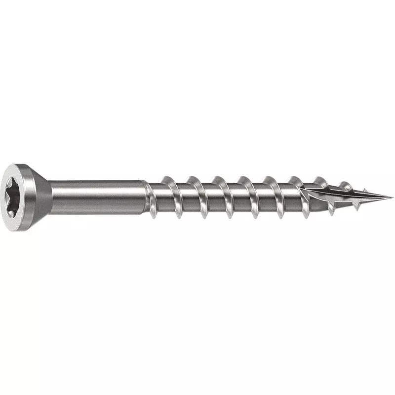 Camo 0350100 Deck Screw, 0.163 in Thread, 1-5/8 in L, Trim Head, Star Drive, Sharp, Type-17 Point, 305 Stainless Steel
