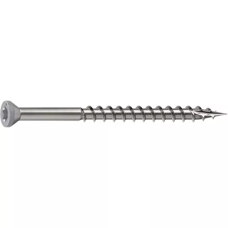 Camo 0353050ES Deck Screw, 0.163 in Thread, 2-1/2 in L, Star Drive, Sharp, Type-17 Point, 316 Stainless Steel, Gray