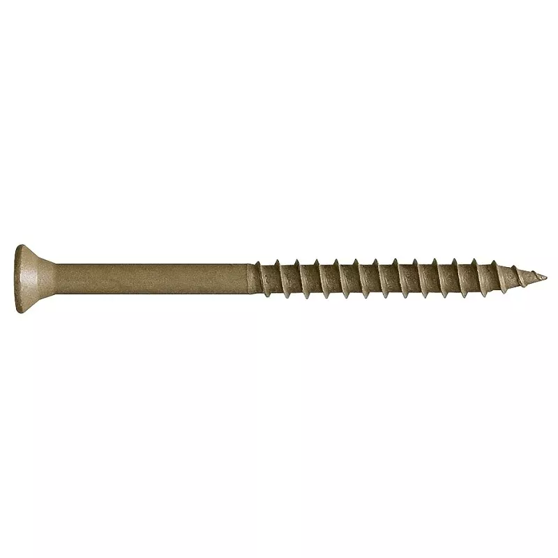 Camo 0356199 Deck Screw, #10 Thread, 3-1/2 in L, Bugle Head, Star Drive, Type 17 Slash Point, Carbon Steel, 1350/PK
