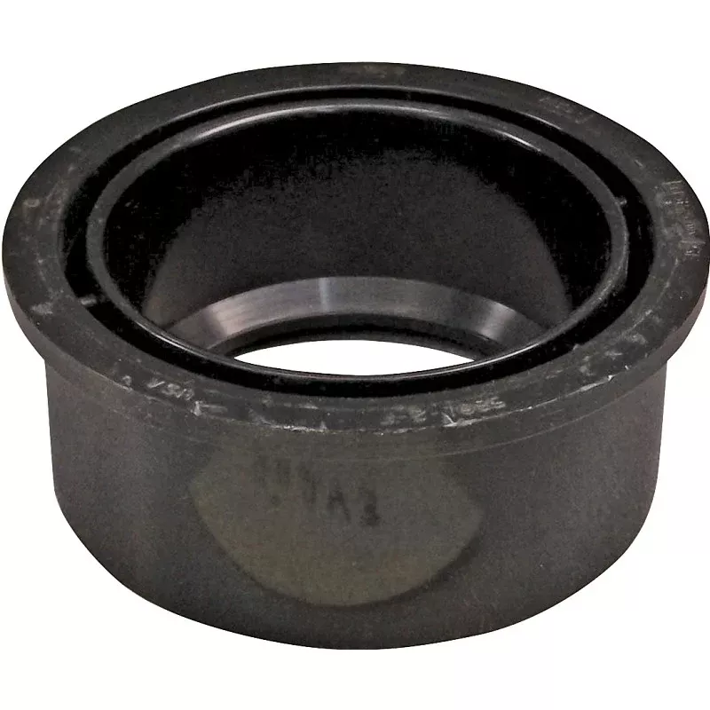 Canplas 102762BC Reducing Pipe Bushing, 3 x 1-1/2 in, Spigot x Hub, ABS, Black, 40 Schedule