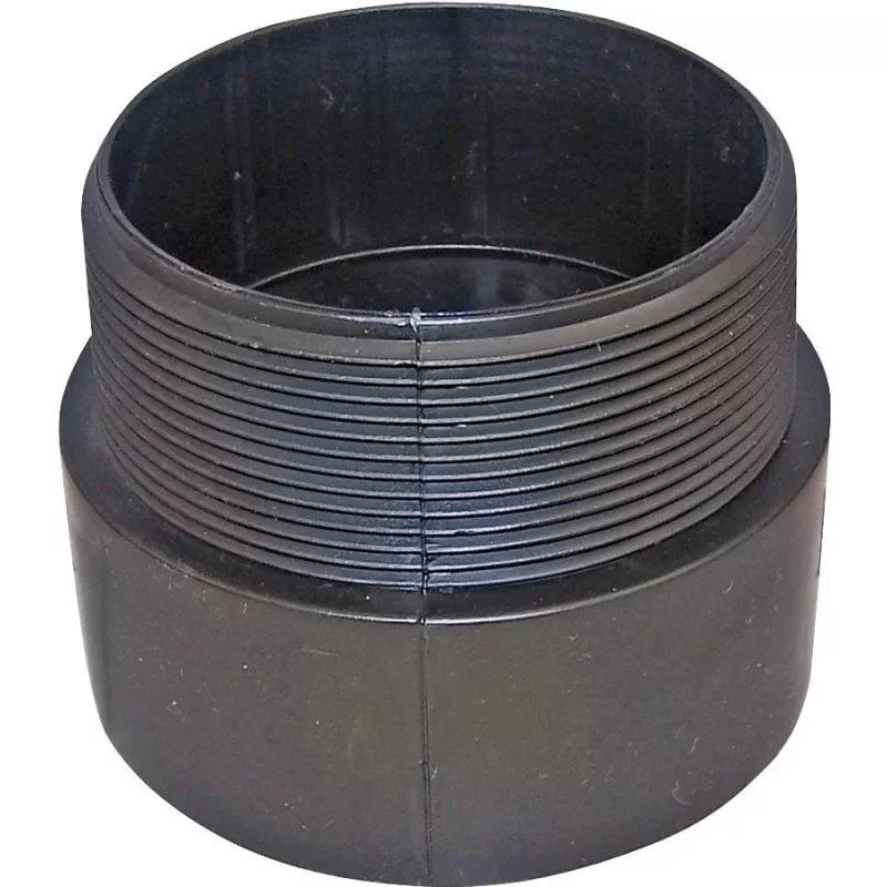 Canplas 102874BC Pipe Adapter, 4 in, MNPT x Hub, ABS, Black, SCH 40 Schedule