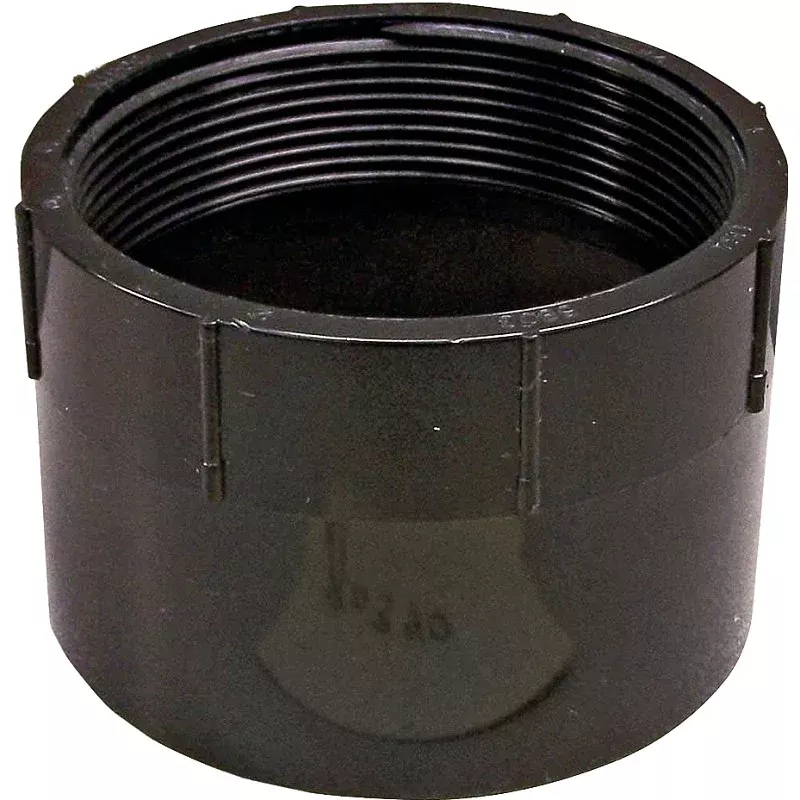 Canplas 102893BC Pipe Adapter, 3 in, FNPT x Hub, ABS, Black, SCH 40 Schedule