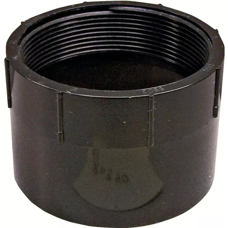 Canplas 102894BC Pipe Adapter, 4 in, FNPT x Hub, ABS, Black, SCH 40 Schedule