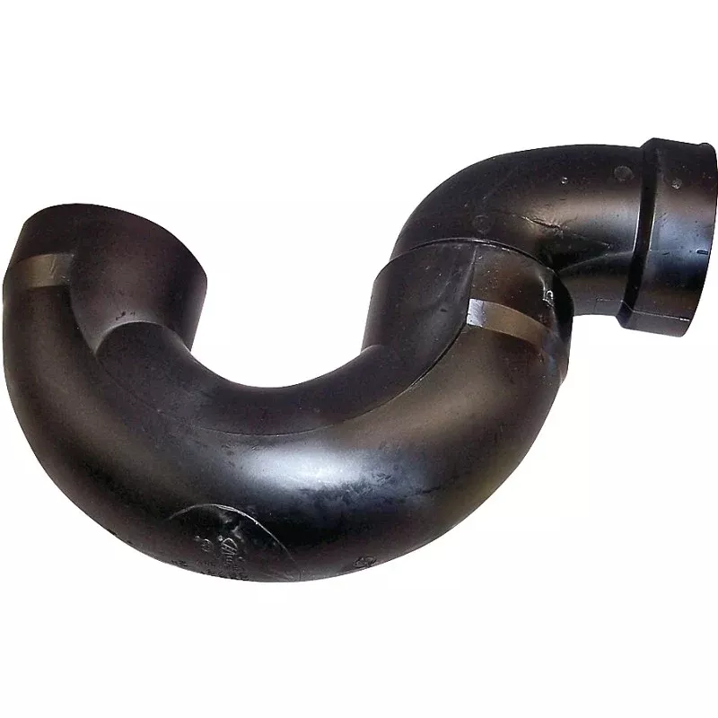 Canplas 103202BC P-Trap, 2 in, Hub, ABS, Black