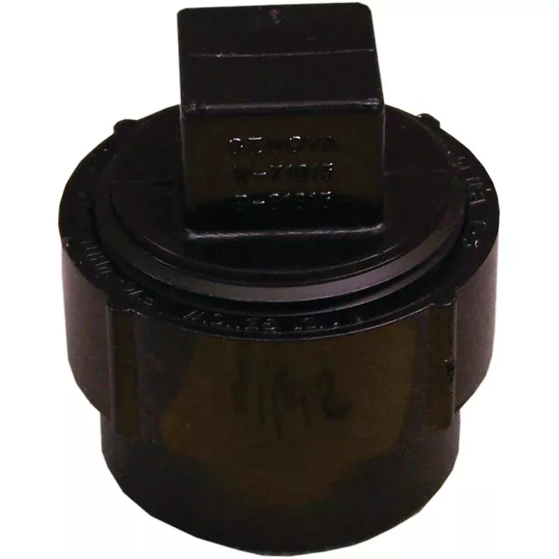 Canplas 103701ASBC Cleanout Body with Plug, 1-1/2 in, FNPT x Spigot, ABS, Black, SCH 40 Schedule