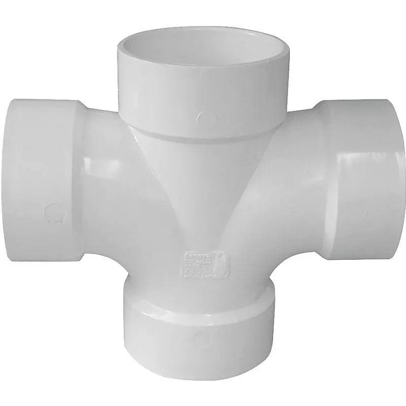 Canplas 192189 Double Sanitary Pipe Tee, 3 x 1-1/2 in, Hub, PVC, White