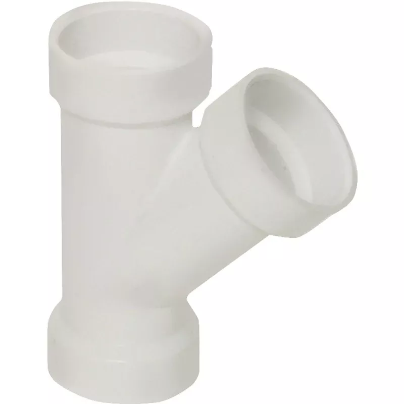 Canplas 192301L Pipe Wye, 1-1/2 in, Hub, PVC, White, SCH 40 Schedule