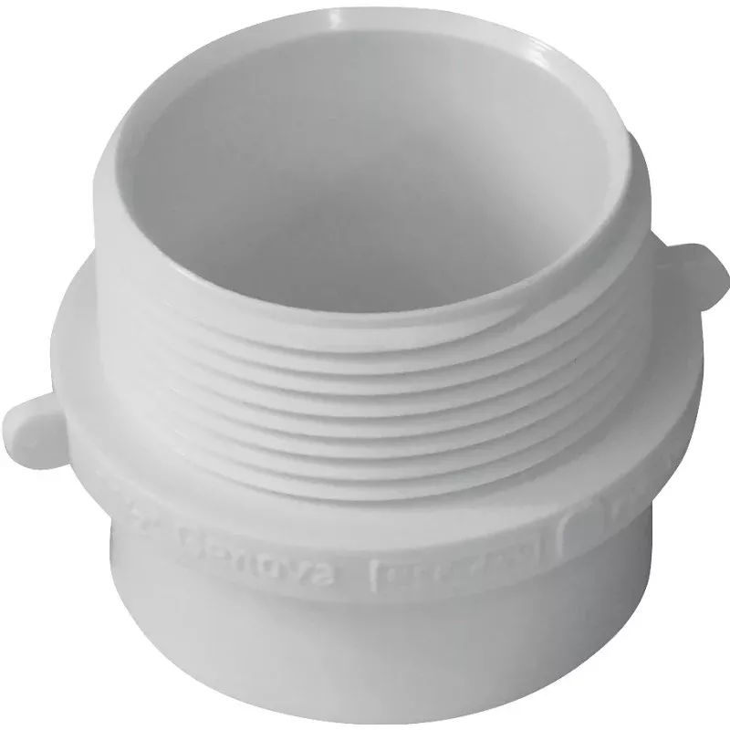 Canplas 192801 Pipe Adapter, 1-1/2 in, Spigot x Slip, PVC, White