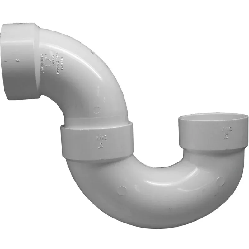 Canplas 193203 P-Trap, 3 in, Hub, PVC, White, SCH 40 Schedule