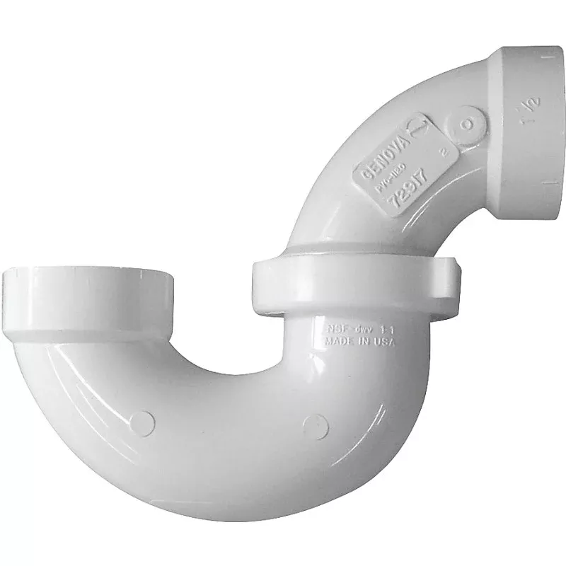 Canplas 193211N P-Trap, 1-1/2 in, Hub, PVC, White
