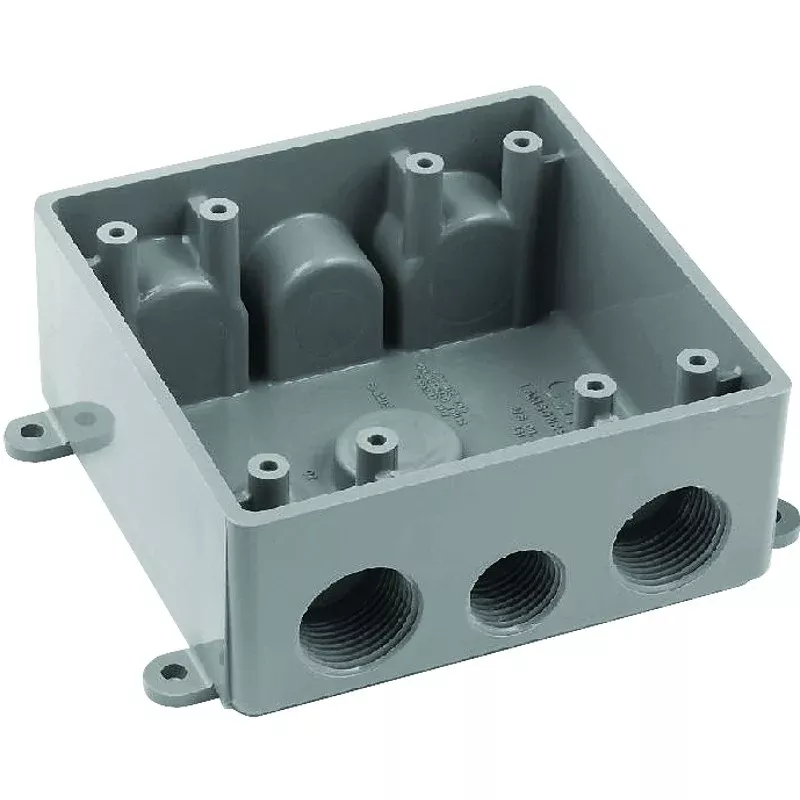 Carlon E382DE Switch Box, 2 -Gang, 7 -Outlet, PVC, Gray