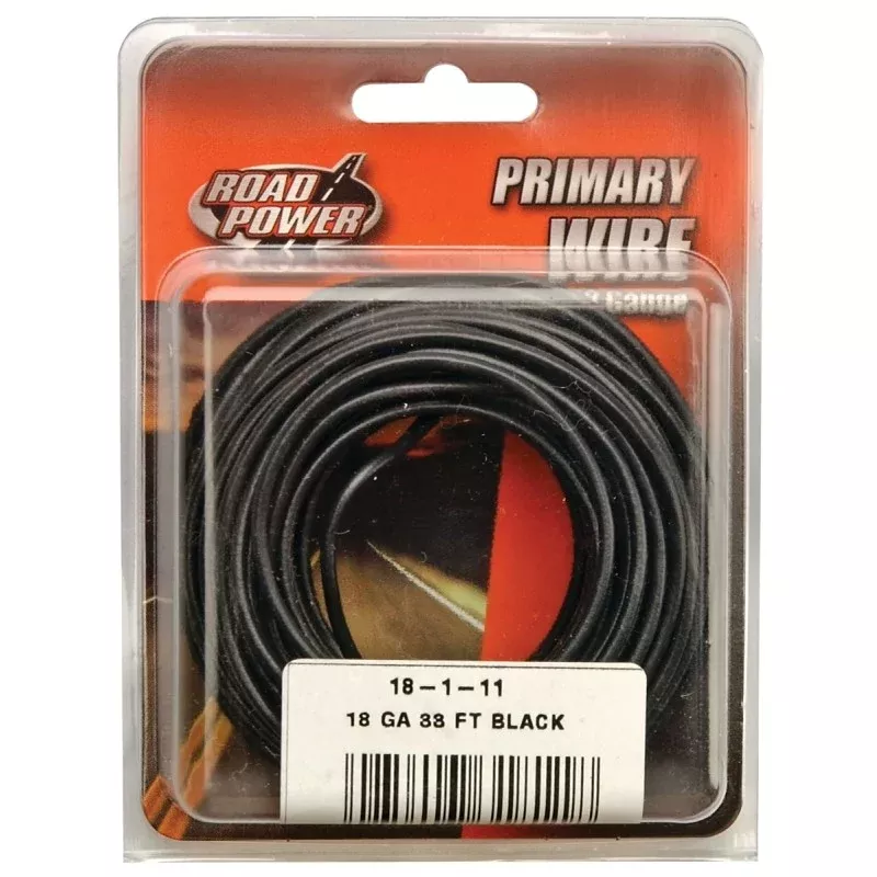 CCI 55667333 Primary Wire, 18 ga Wire, 25/60 V, Copper Conductor, Black Sheath, 33 ft L