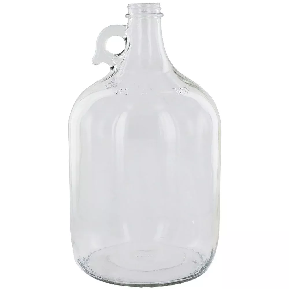 Clear 1 Gallon Glass Beer Growler or Water Bottle Without Cap