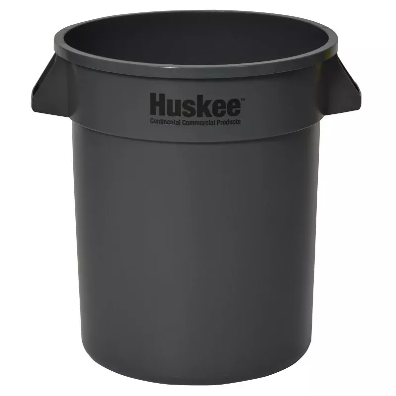 Continental Commercial 2000GY Trash Receptacle, 20 gal, Plastic, Gray