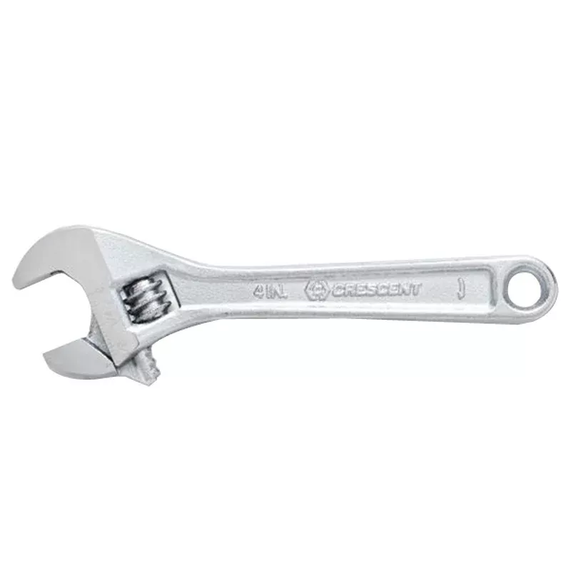 Crescent AC24VS Adjustable Wrench, 4 in OAL, 1/2 in Jaw, Steel, Chrome