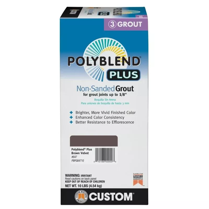 Custom Polyblend PBPG64710 Non-Sanded Grout, Brown Velvet