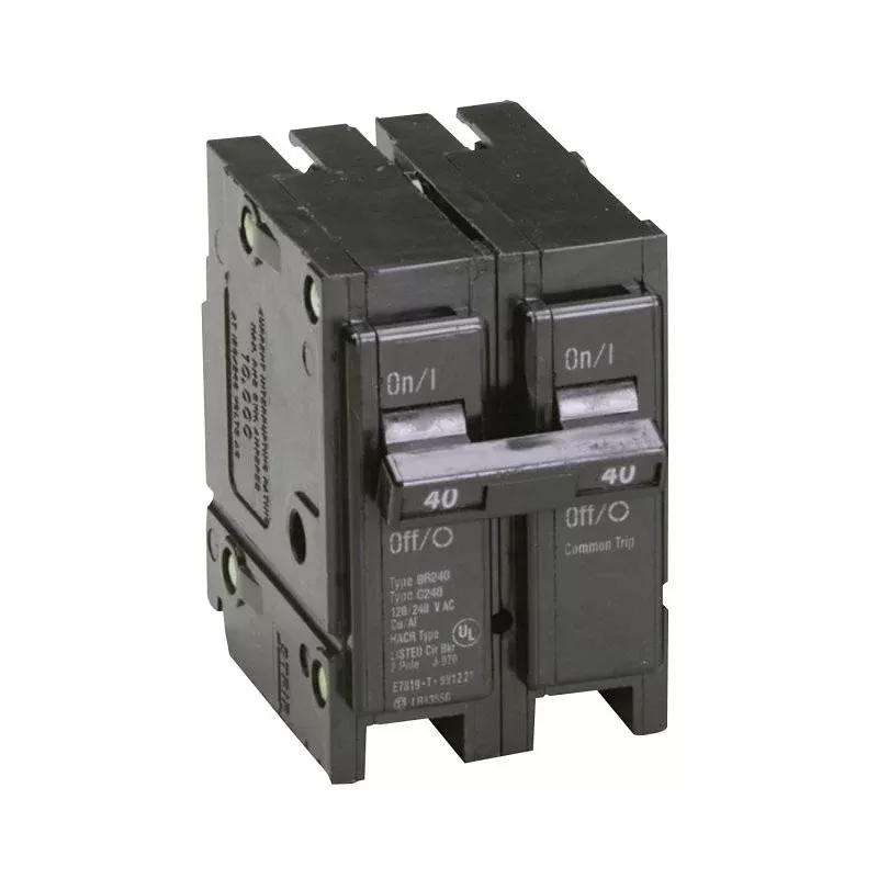 Cutler-Hammer BR240 Circuit Breaker, Mini, Type BR, 40 A, 2 -Pole, 120/240 V, Plug Mounting