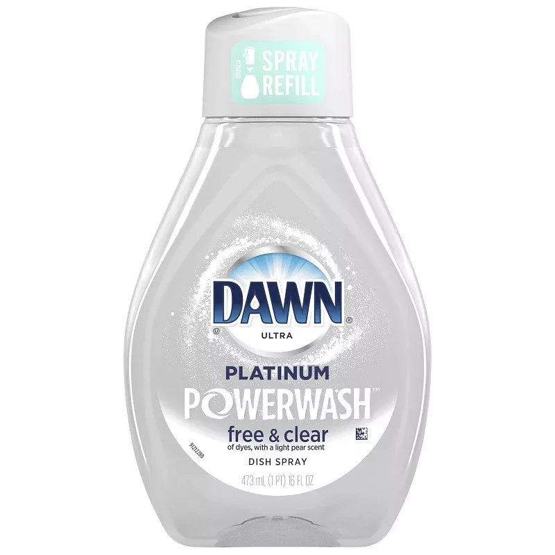 Dawn Powerwash 65739 Dish Soap Spray Refill, 16 oz, Liquid, Free and Clear Scent, Clear