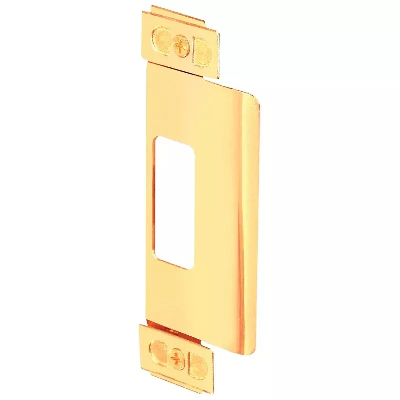 Defender Security U 9495 Door Strike Plate, 4-3/4 in L, 1-1/4 in W, Steel, Brass