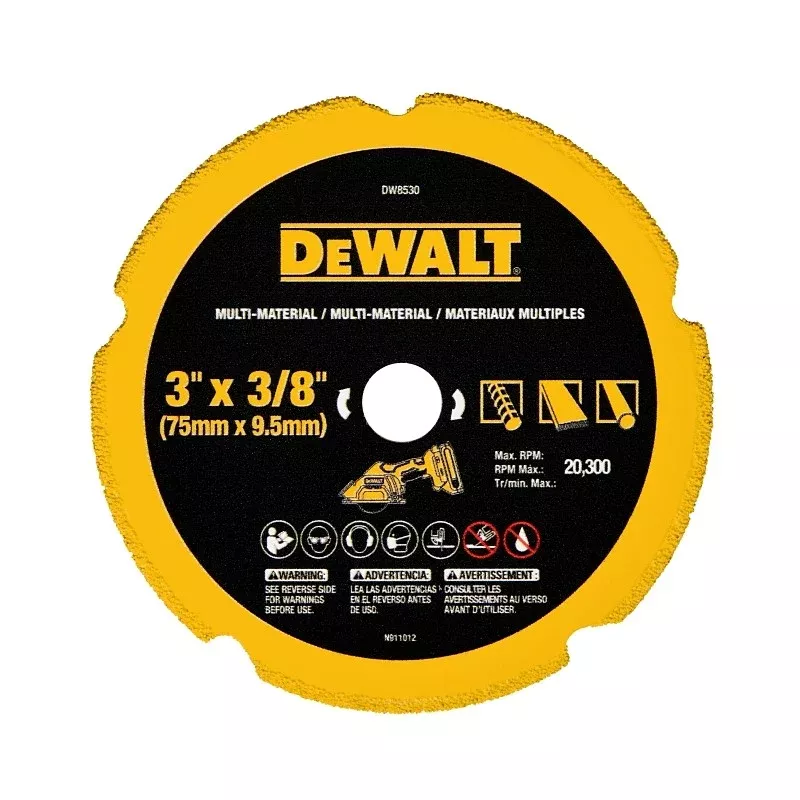 DEWALT DW8530 Diamond Blade, 3 in Dia, 3/8 in Arbor