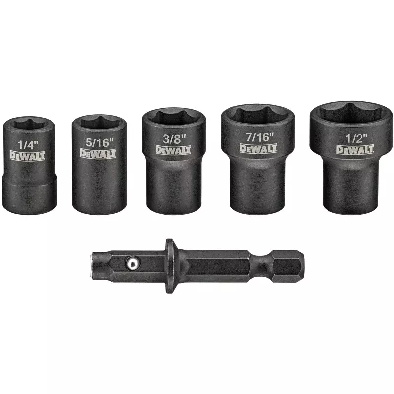 DEWALT DWADND-5 Nut Driver Set, 5-Piece, Steel, Black