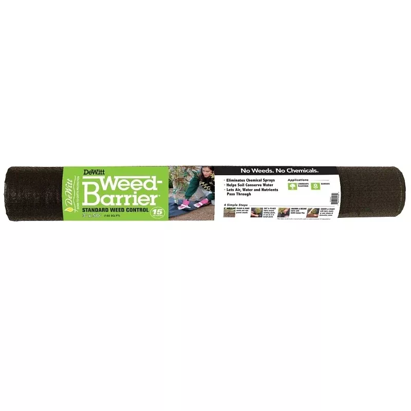 DeWitt DWB15350 Series Weed Barrier, 50 ft L, 3 ft W, Polypropylene, Black