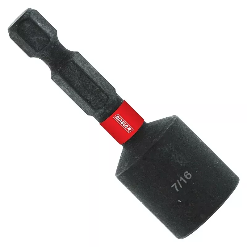 Diablo DNTSS716 Magnetic Nutsetter, 1-7/8 in L, 7/16 in L Shank, Hex Shank