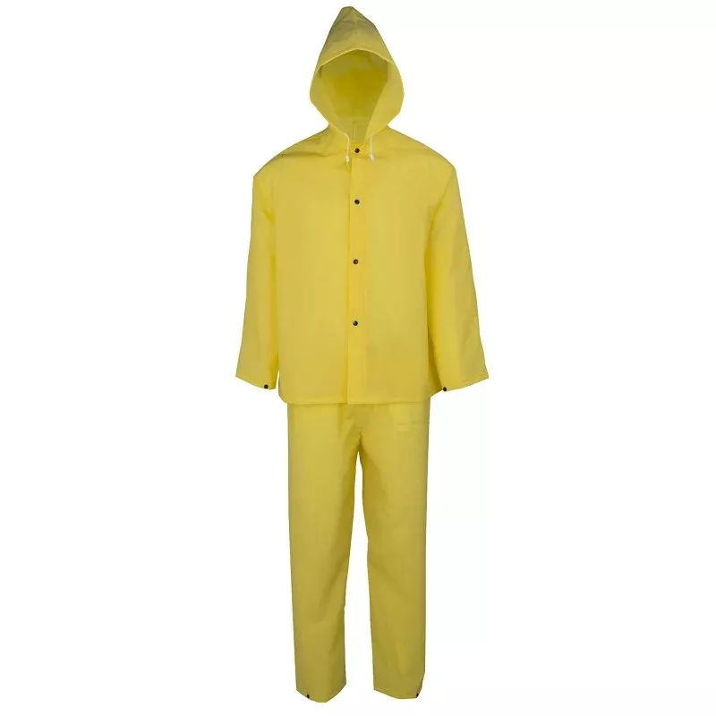 Diamondback RS2-01-XL Rain Suit, XL, 43 in Inseam, EVA, Yellow, Hooded Collar, Snap Down Storm Flap Closure