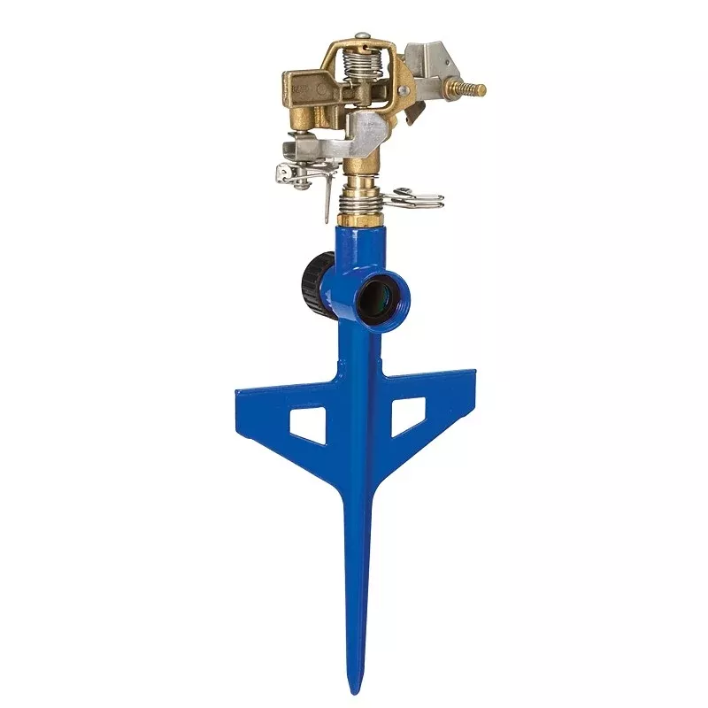 Dramm 15065 Stake Impulse Sprinkler, Blue, Full-Circle, Part-Circle, 70 ft, Circular, Brass/Plastic/Zinc