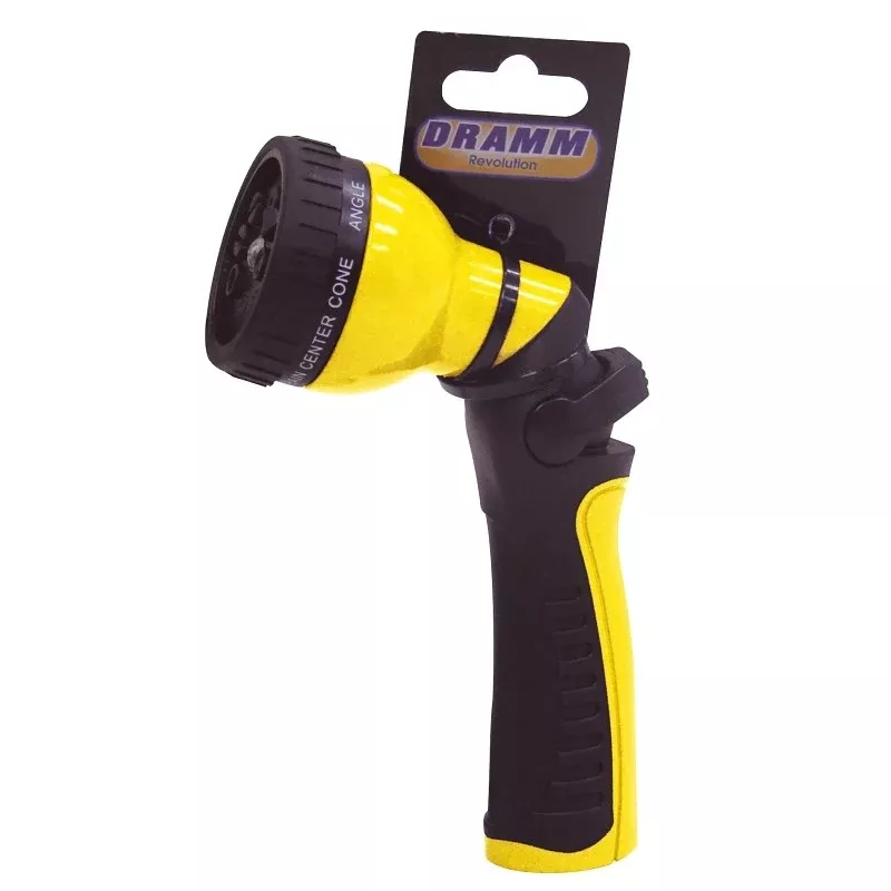 Dramm 24503 9-Pattern Hose Nozzle, TPE/Zinc, Yellow