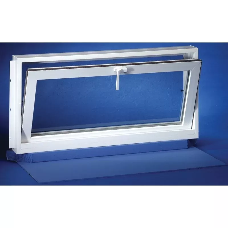 Duo-Corp Aristoclass Series 3224ART Hopper Basement Window, Vinyl Frame, Glass Glass/Screen