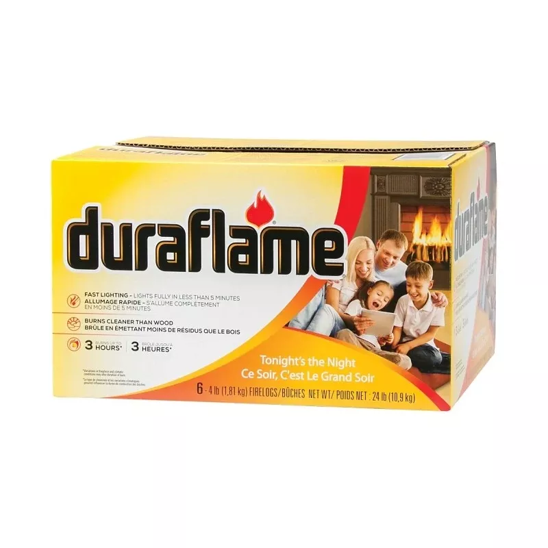 Duraflame 50604 Firelog, 3 hr Burn Time, 4 lb, Pack