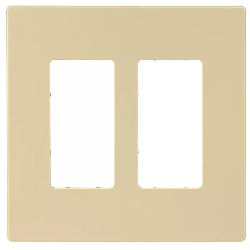 Eaton Cooper Wiring PJ PJS262V Wallplate, 4.87 in L, 4.94 in W, 2 -Gang, Polycarbonate, Ivory, High-Gloss